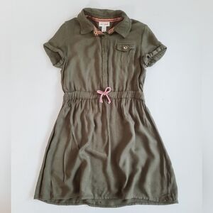Cat & Jack Girls Olive Green Shirt Dress Size M